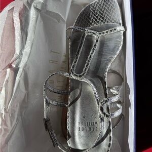 Stuart Weitzman Metallic Snakeskin Sandals